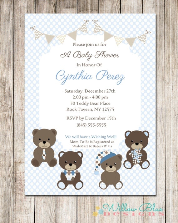 Teddy Bear Baby Shower Invitations Templates 10