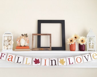 Fall In Love Banner, Fall Bridal Shower, Fall Wedding Decoration, Fall Decor, Autumn Wedding Garland, Fall Wedding, Fall In Love Sign