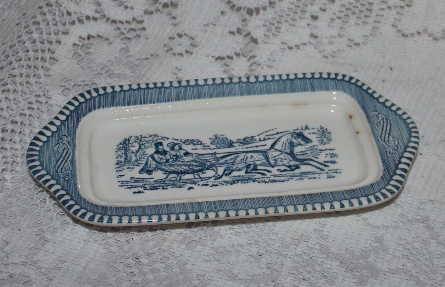 Currier and Ives butter dish bottom only Haute Juice