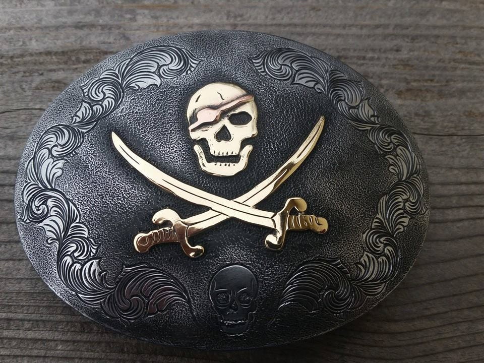 Pirate Belt Buckle Pirate Jewelry Pirate by BluegrassEngraving