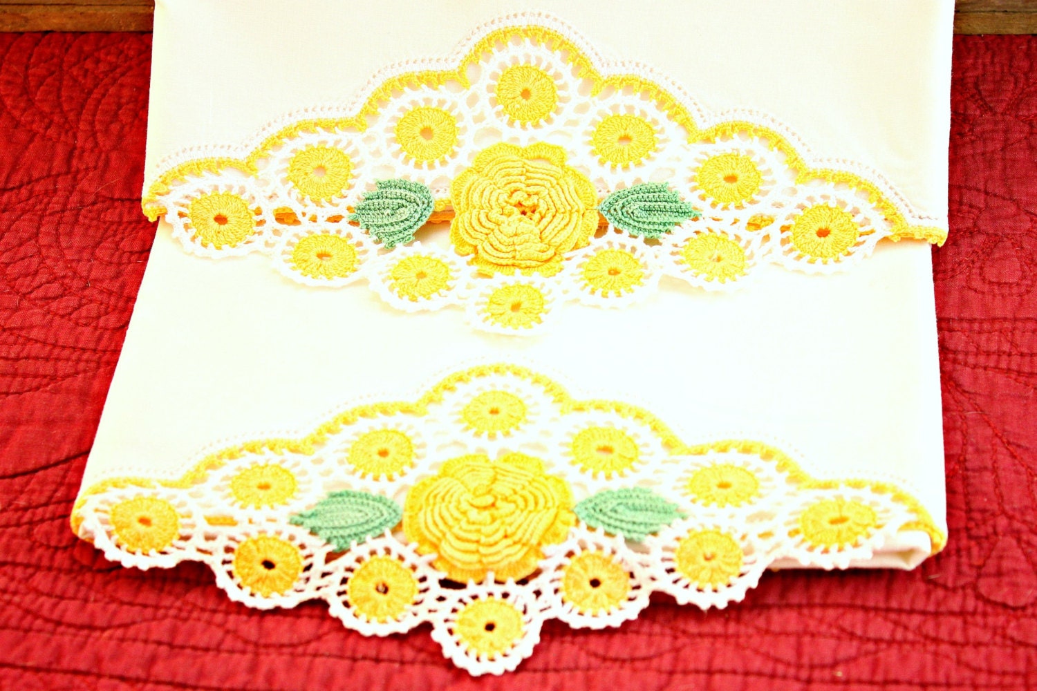 Cotton Pillowcase Set Crochet Tubing Cotton Pillowcases