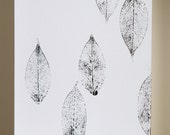SALE Leaf Art Greeting Card, Hand Printed Original, Nature Artwork on Paper