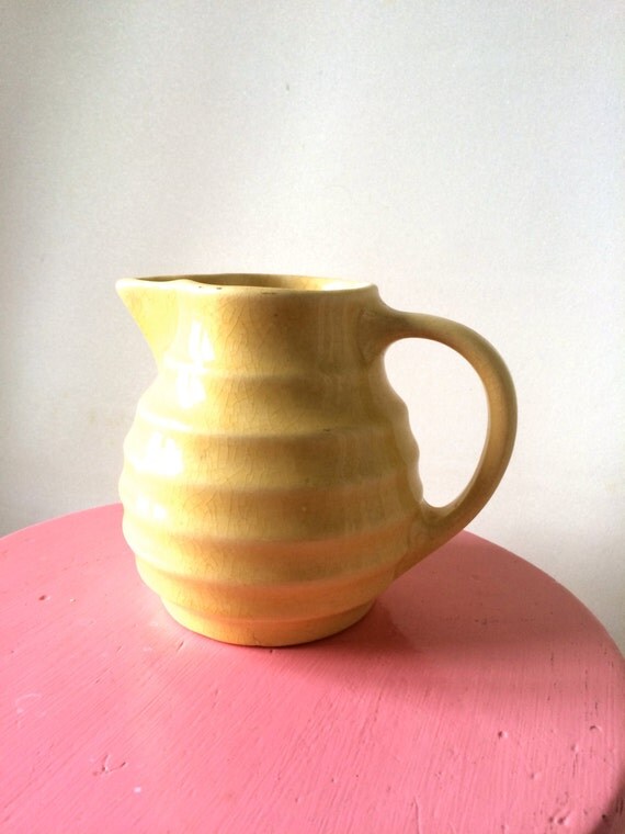 Vintage Ceramic Butter Yellow Pitcher By CallMeCleverVintage   Il 570xN.707236361 5pzf 