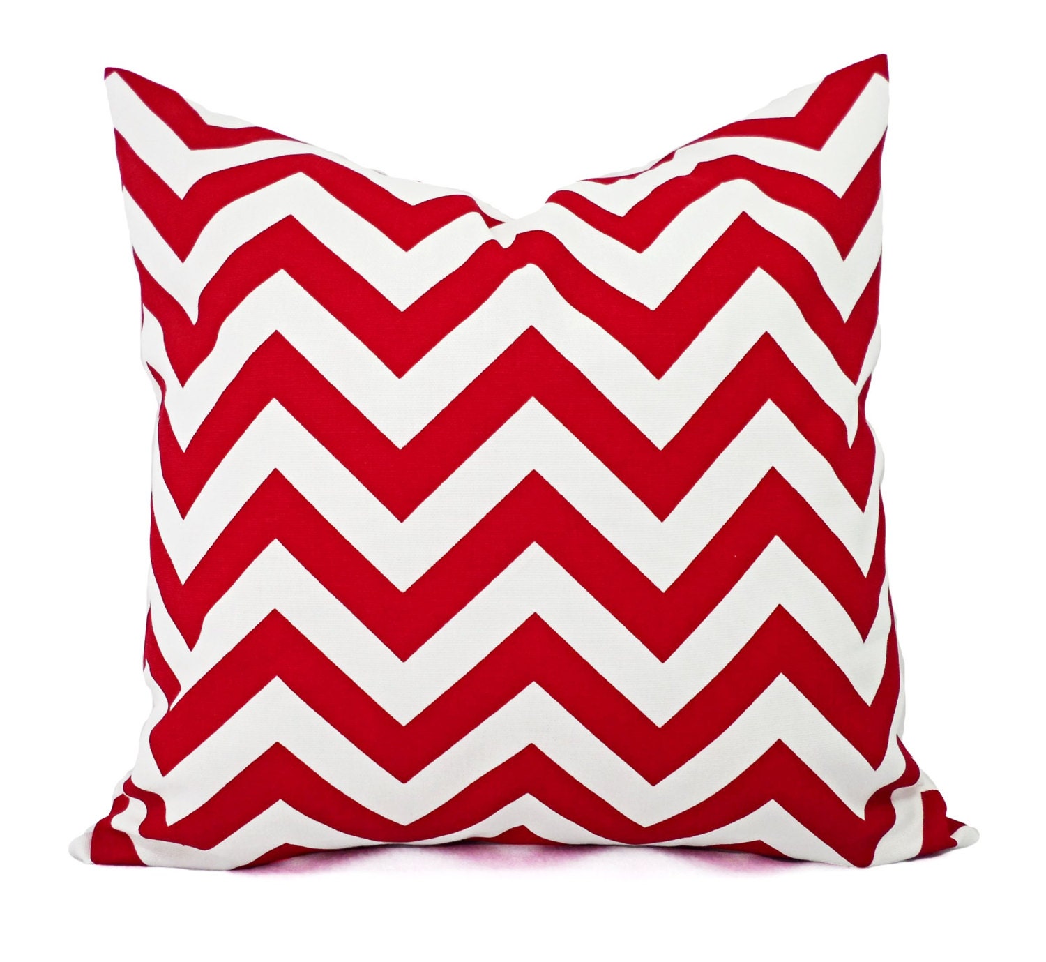 Two Chevron Pillow Covers Red and White Pillows Pillow