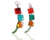 VINTAGEMANIA Beads colorful dangle long earrings , sparking earrings , festive and fun VINTAGEMANIA Beads colorful dangle long earrings , sparking earrings , festive and fun