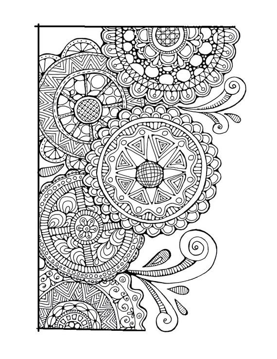 Download Adult Coloring Page:Swirls and Cirlces by LittleShopTreasures