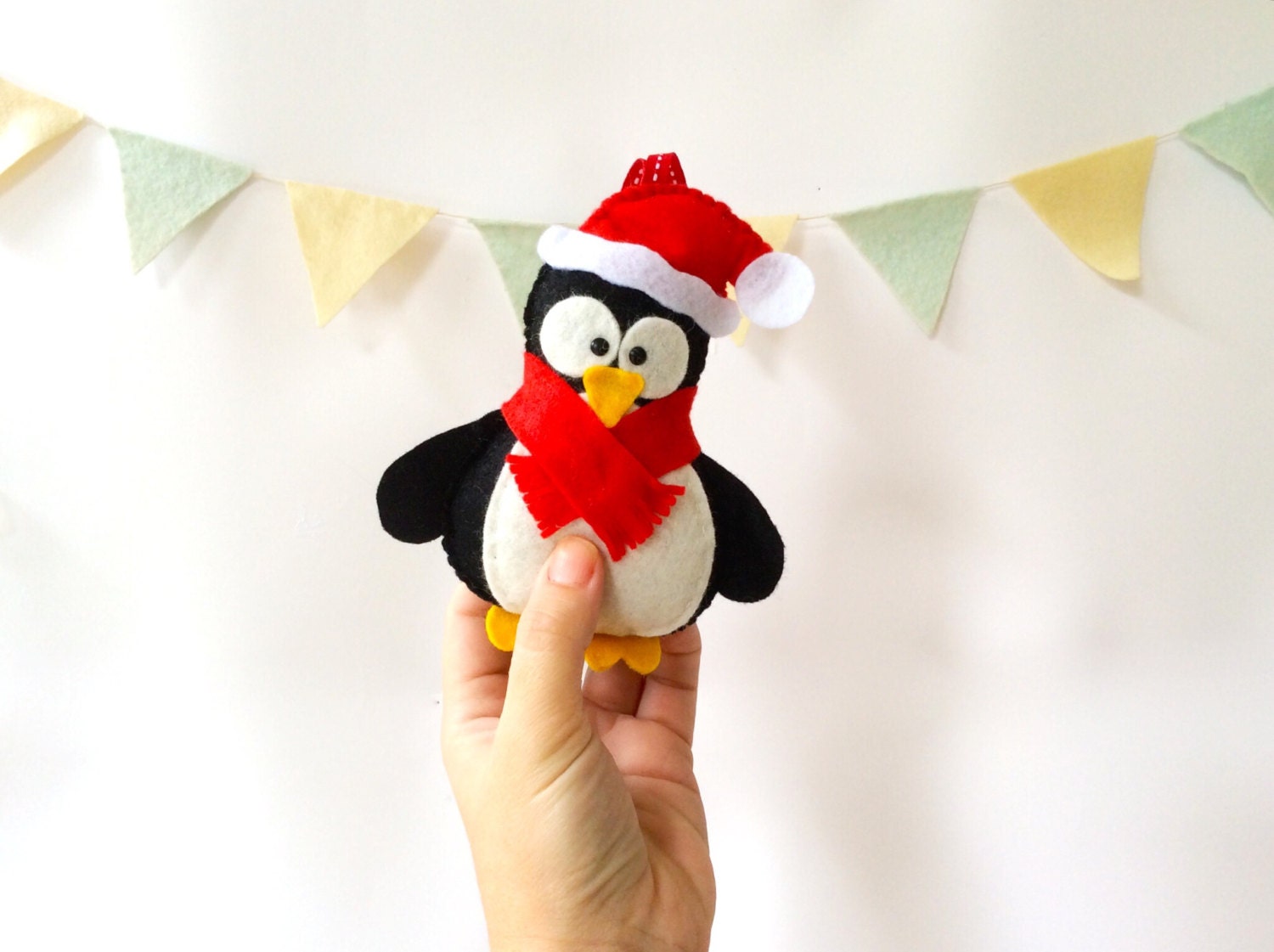 Penguin ornament - felt christmas ornament - tree decoration - handmade ornament - Baby's first Christmas gift - unique Christmas gift