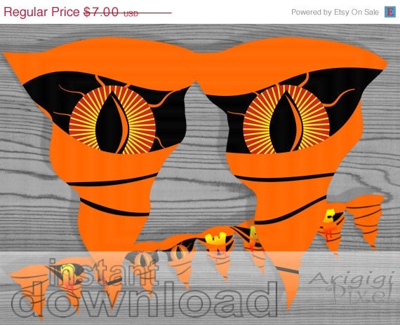 ON SALE 70 % OFF printable Halloween party garland with spooky eyes mummy bandages, banner says '' beware '', Diy orange decoration, instant Il_570xn