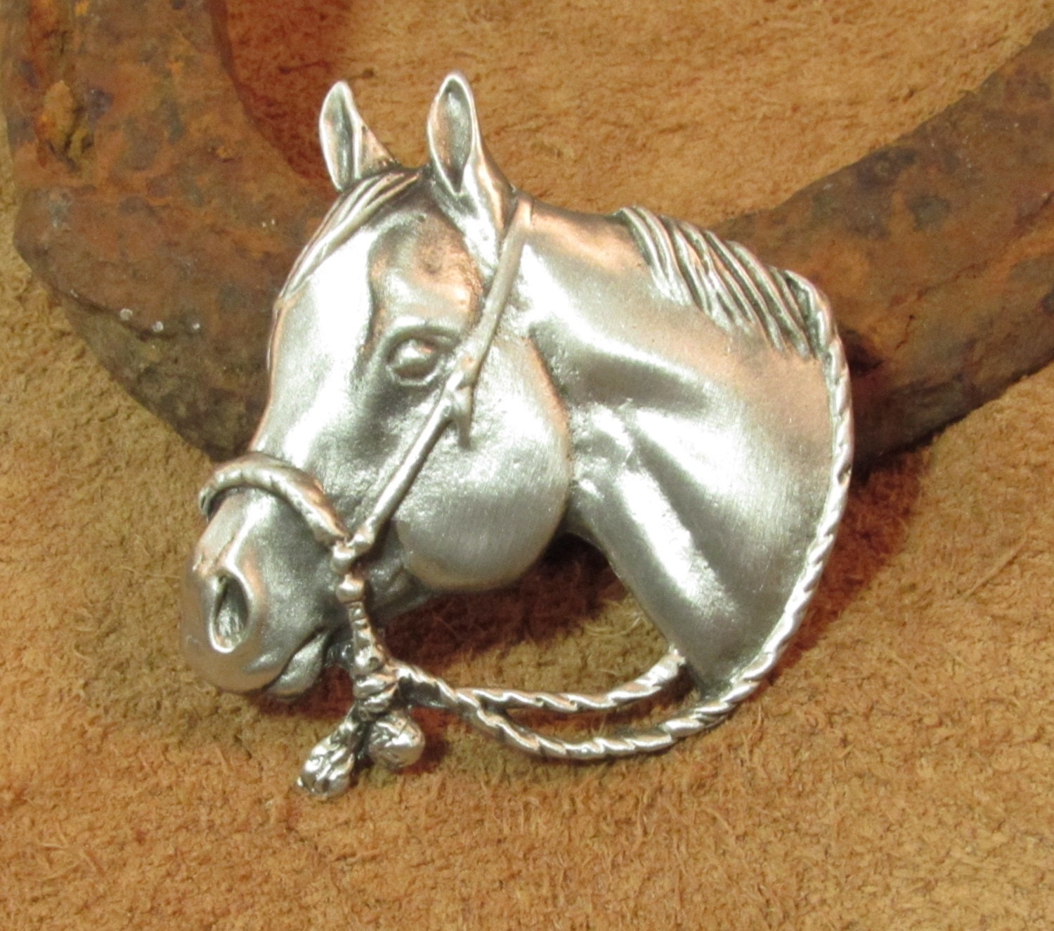 Quarter Horse Brooch Hackamore Horse Pin Brooch