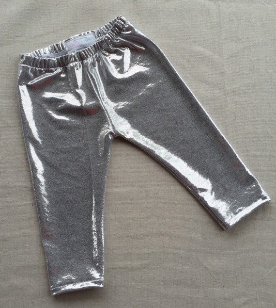 Silver shiny infant/toddler leggings