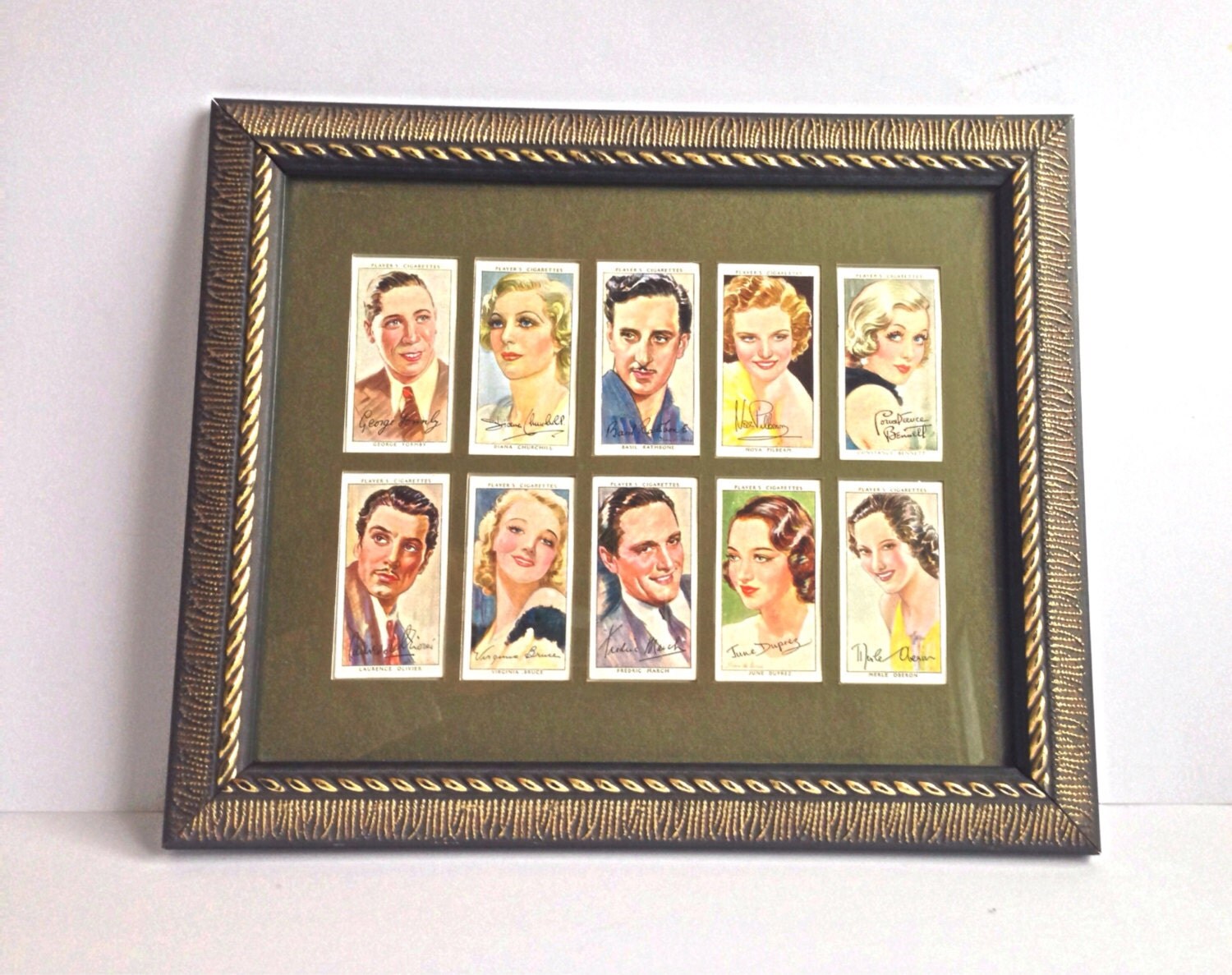 SALE Framed Vintage Player's Cigarette Cards Set of 10