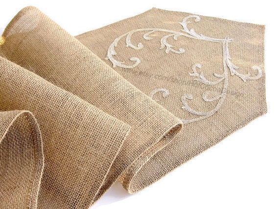 runner Table embroidered  Runner  table wedding measurements table country wedding wedding runner Burlap