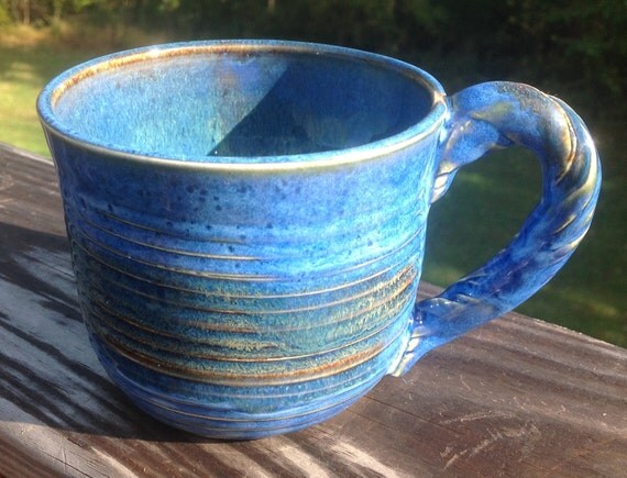 Indigo Blue Coffee Mug by BlueMountainPottery on Etsy