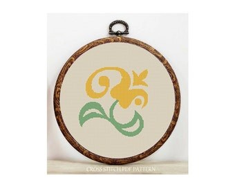 Tulip-Cross Stitch Pattern-Modern Sampler-Pdf-Instant Download