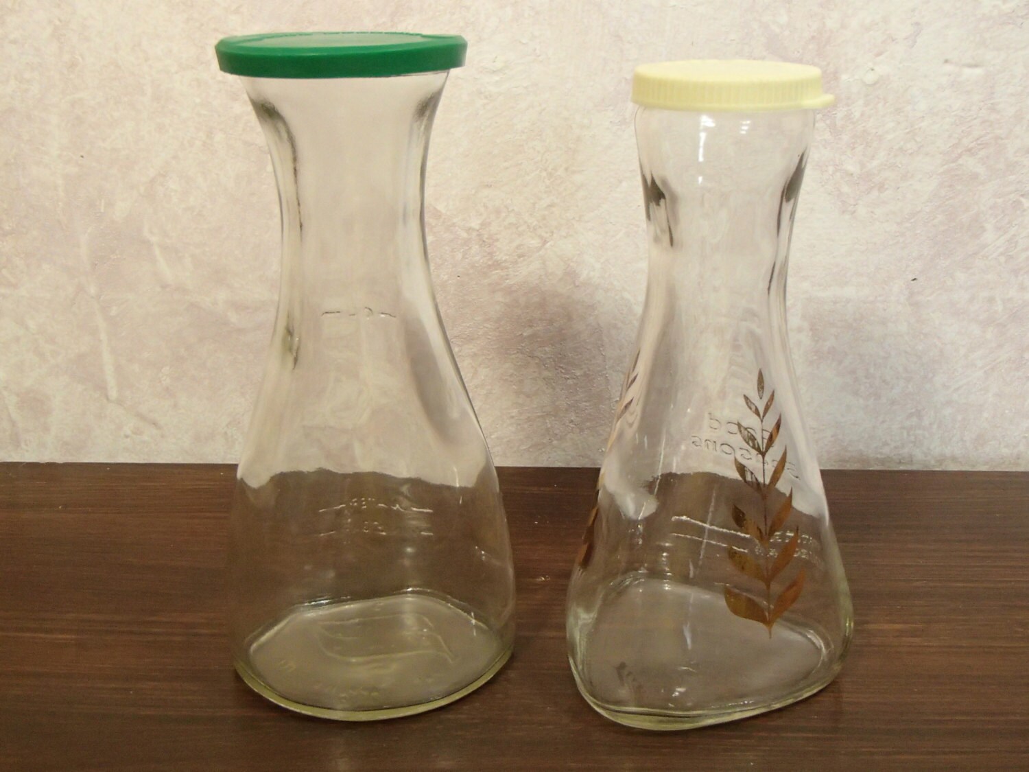 2 Good Season Salad Dressing Cruets/Bottles Clean Glass