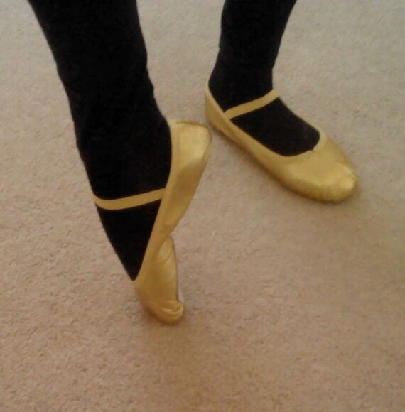 Gold Leather Ballet Slipper Full Sole Adult size EU 40