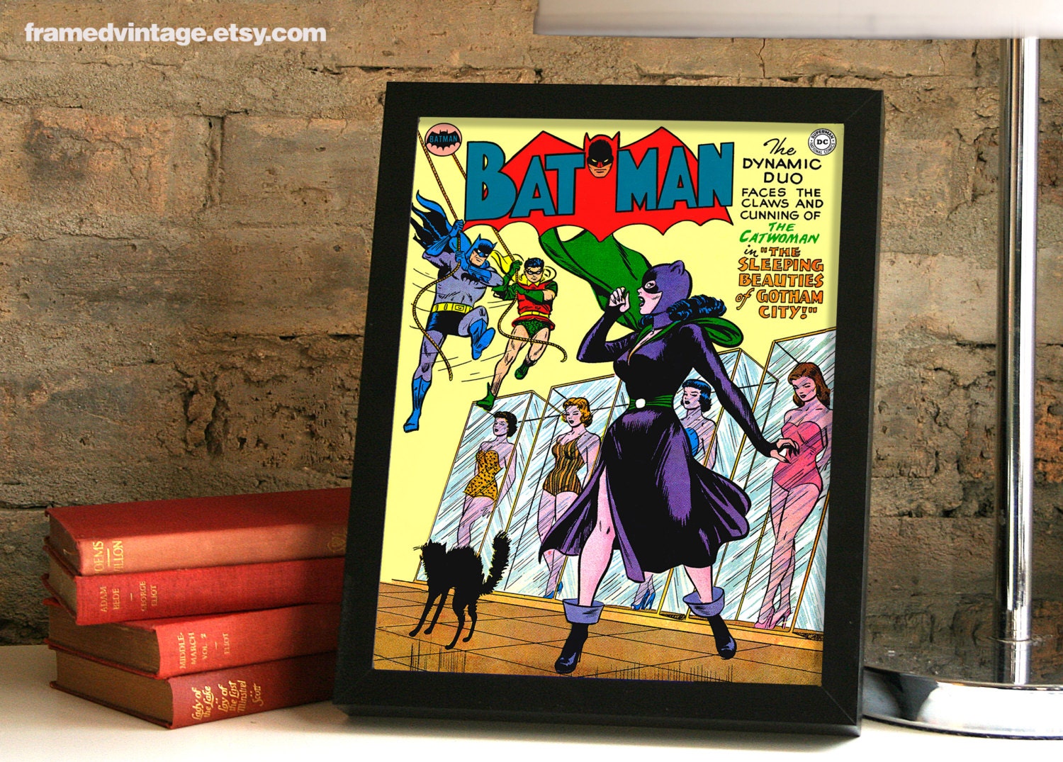 Catwoman Comic Art Batman 84 Framed Art Batman by FRAMEDVINTAGE