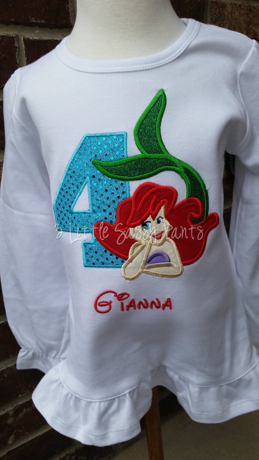 ariel mermaid birthday shirt