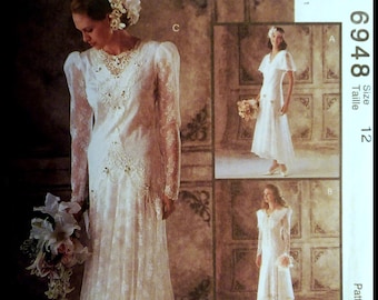 McCall's 6948 Misses' Bridal Gowns And Bridesmaids' Dresses Size 12 UNCUT