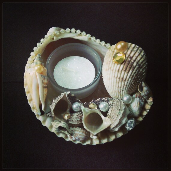 decorative sea shell candle holder