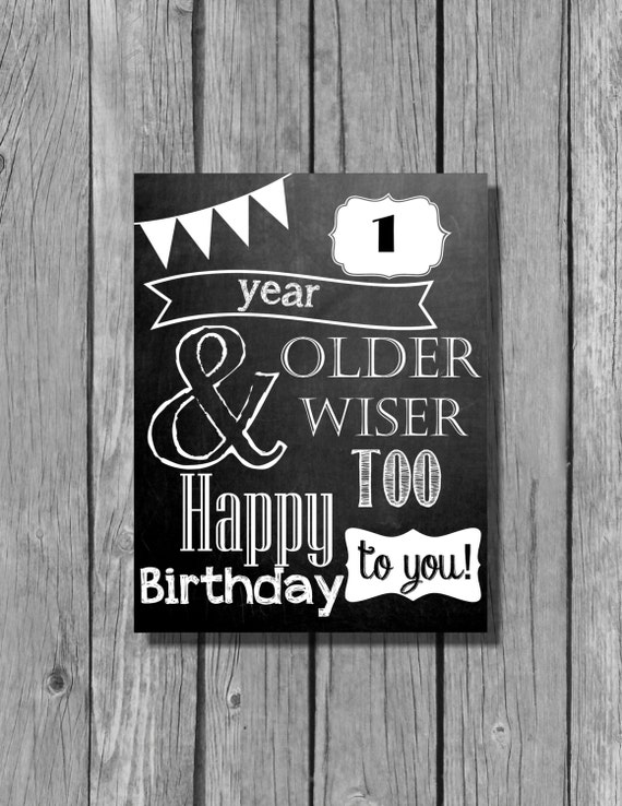 Items similar to Chalkboard Birthday Sign/Party Decorations/Birthday