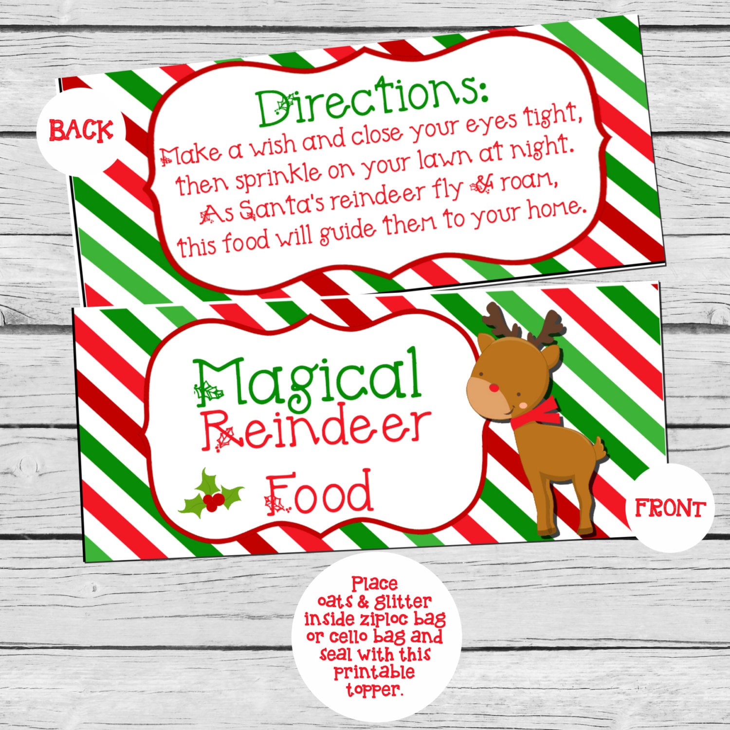 Reindeer Food Diy Printable Treat Bag Topper