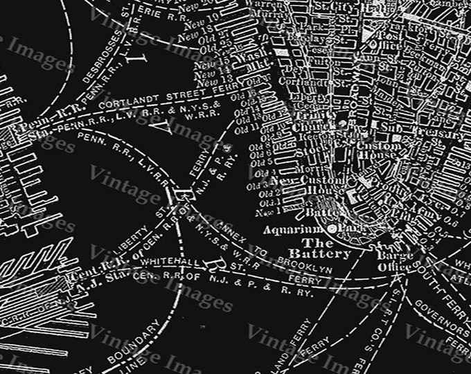 New York City Manhattan Street Map 1910 Historic black And White Street Map Architectural blueprint Style wall Map Fine art Print Poster