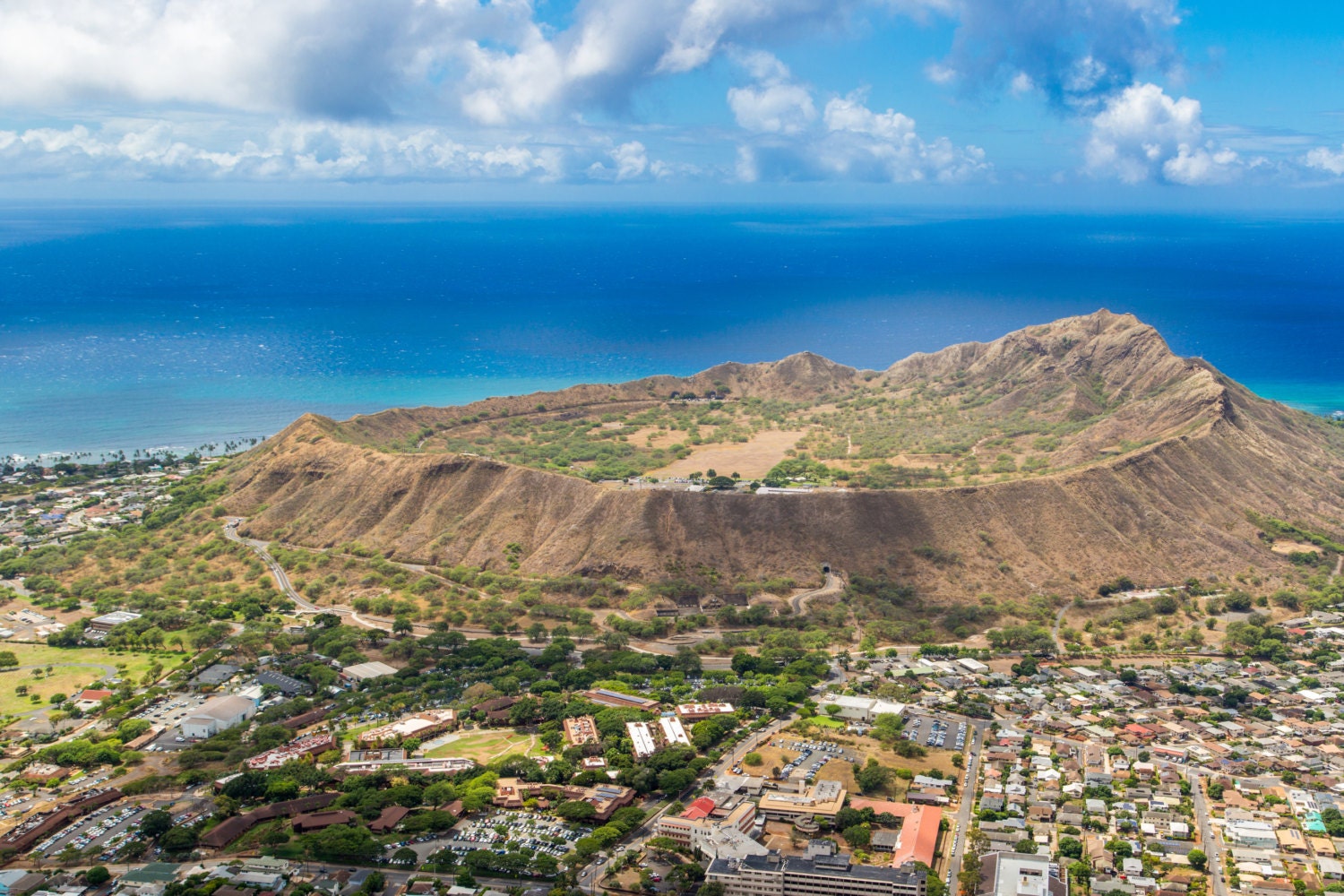 Koko Head Crater Aerial View Over Oahu By Gypsyhavencreations