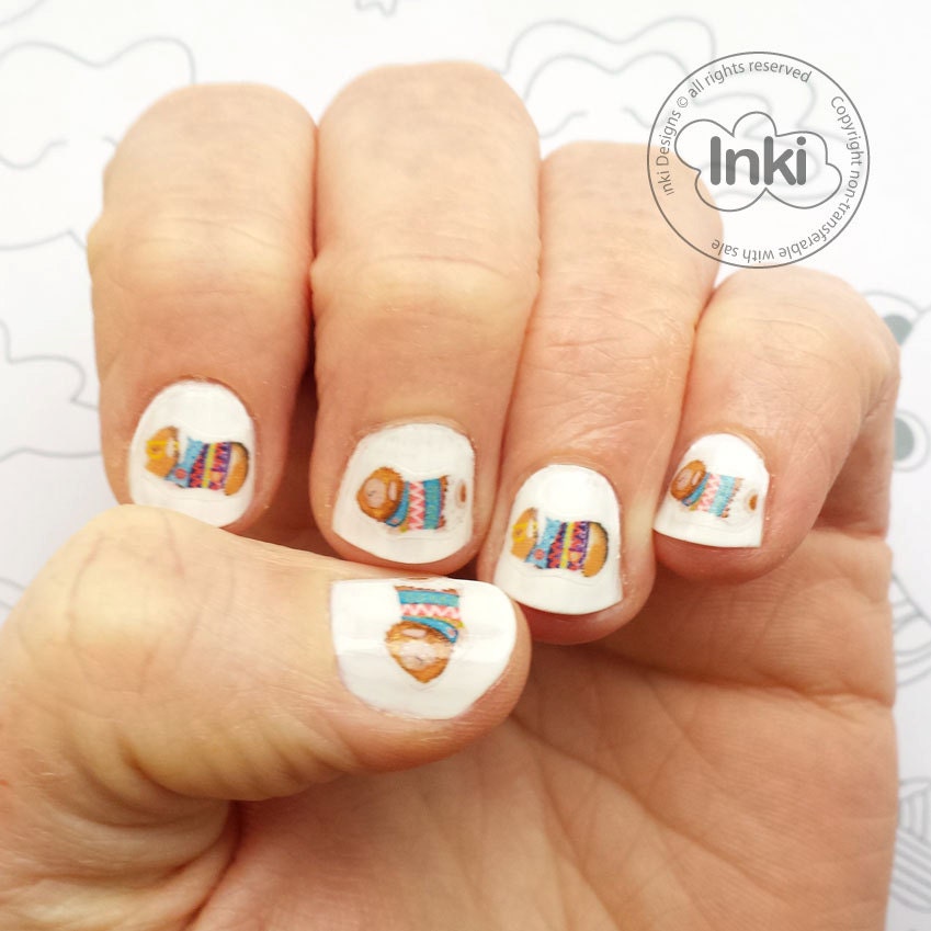 Guinea Pig nail transfers 30 Guinea pig nail art stickers