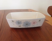 Franciscan Maytime casserole / serving dish - blue pink daisies
