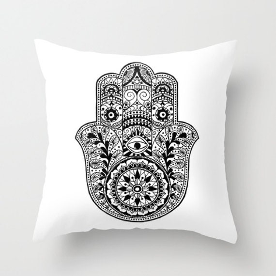 Hamsa Hand / Protection Accent Pillow Cover / VARIOUS COLORS