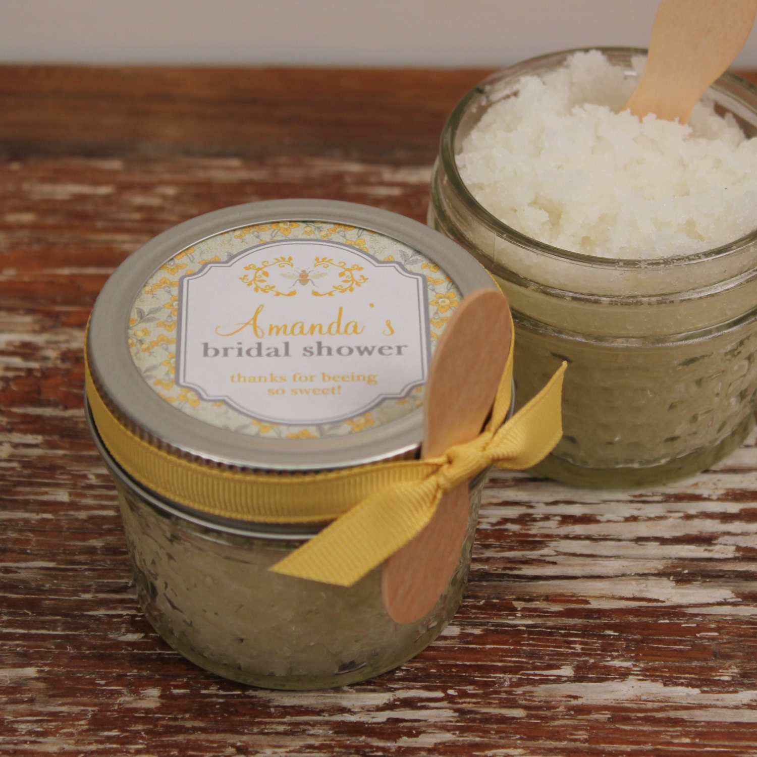 Set of 12 4oz Sugar Scrub Bridal Shower Favor