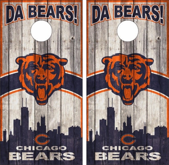 Custom Made Cornhole Bean Bag Toss BOARDS with BAGS Chicago Bears ...