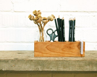 Pen Holder, Wood Desk Organizer. Wooden Pencil Holder, Wood Desk Storage, Desk Organizer, Office Organization.