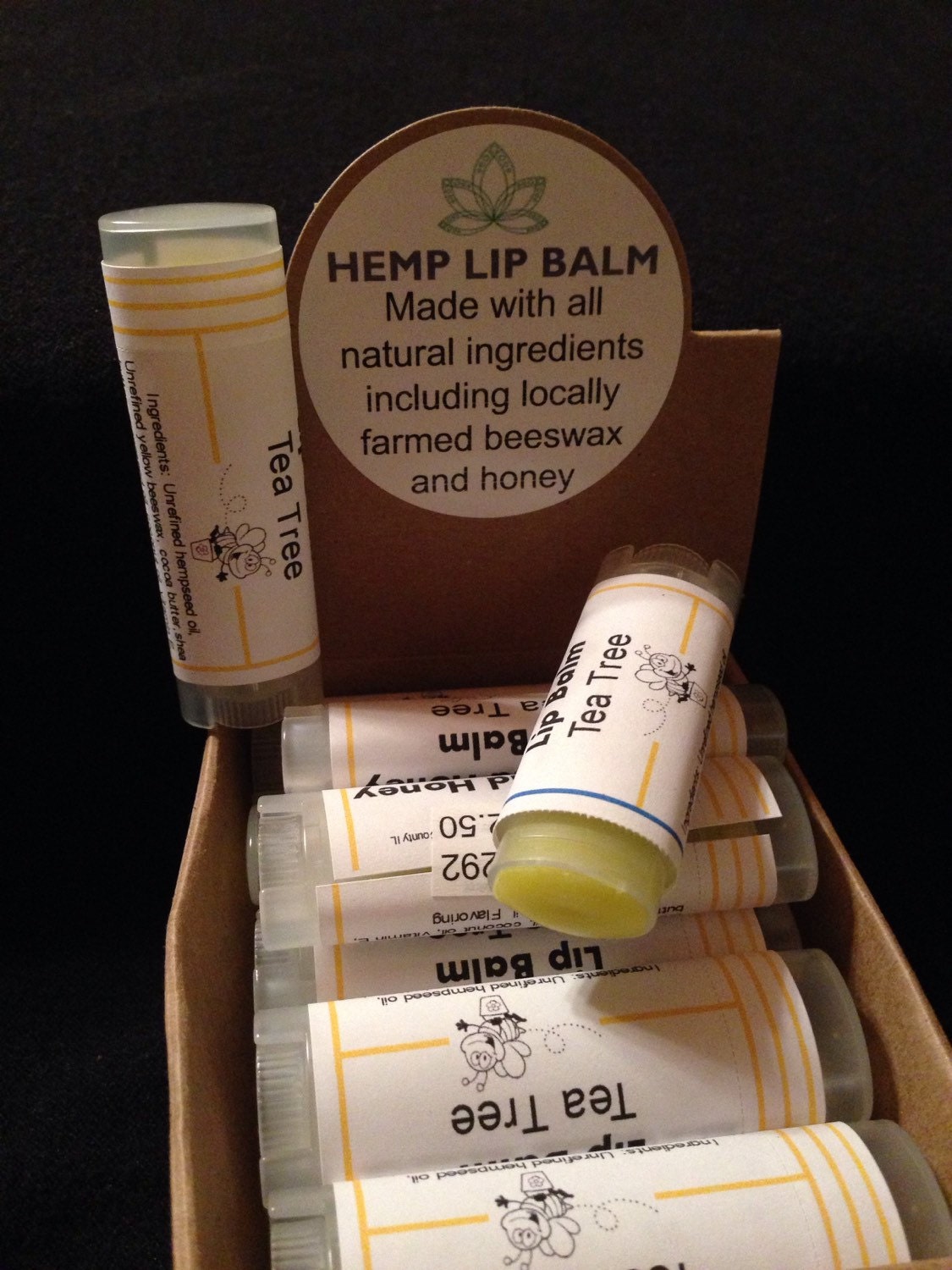 Hemp and honey tea tree oil lip balm