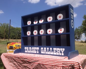 Nerf tabletop Shooting Gallery Carnival Game for Birthday, Church, VBS or School Party