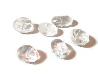 Natural Faceted Rock Crystal Beads 8mm x15mm