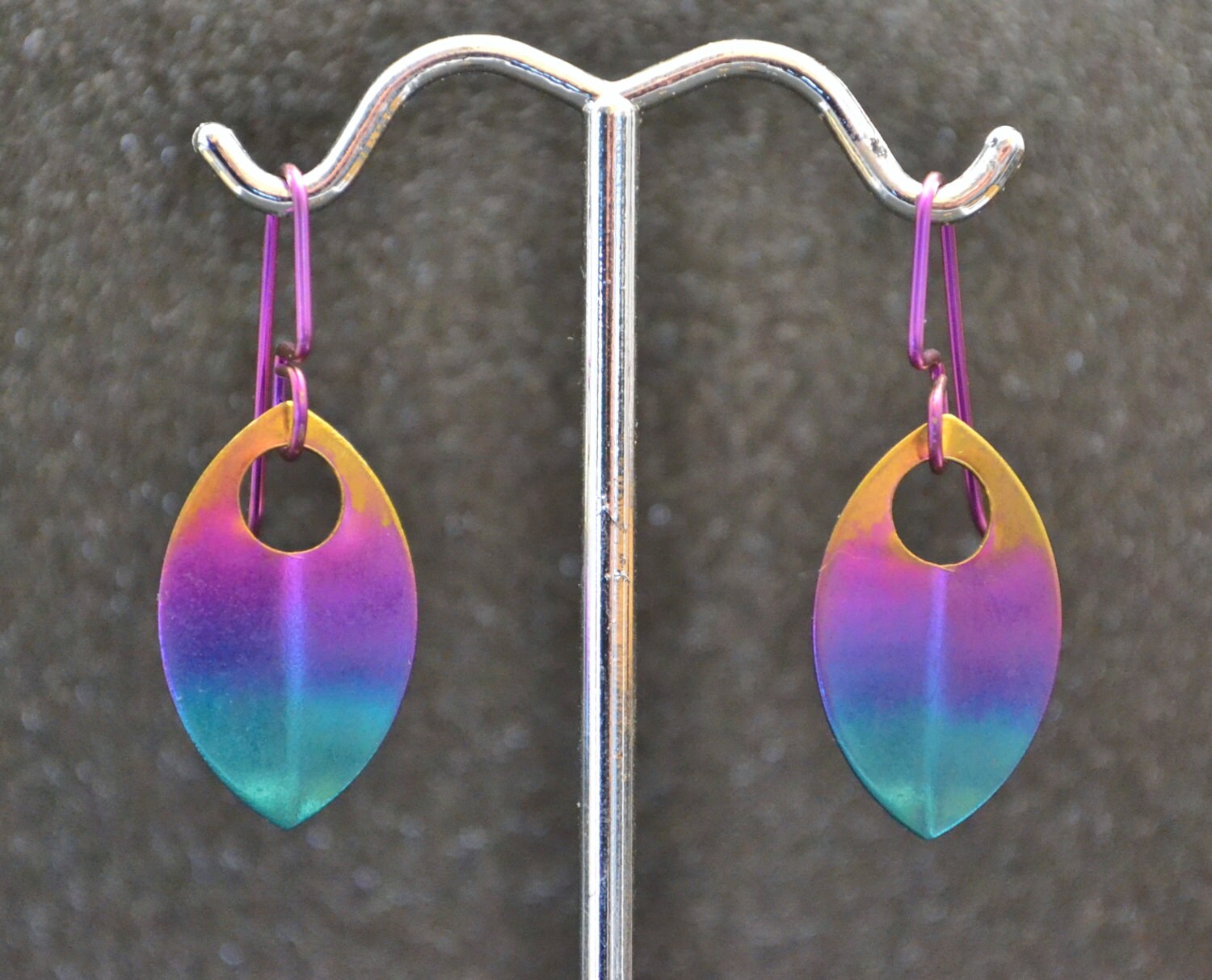 Niobium Rainbow Scale Earring Nickel Free and