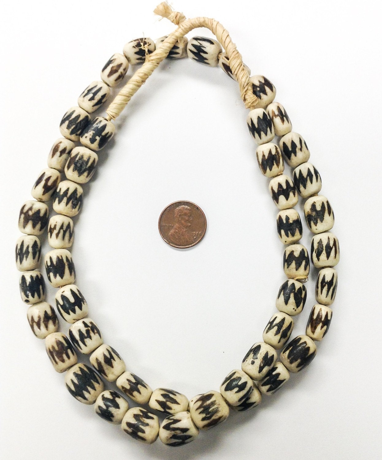 African batik bone beads