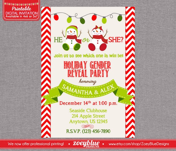 Christmas Gender Reveal Party Invitations 10