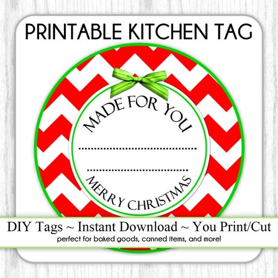 Kitchen Printable Tag Christmas Canning Label Instant