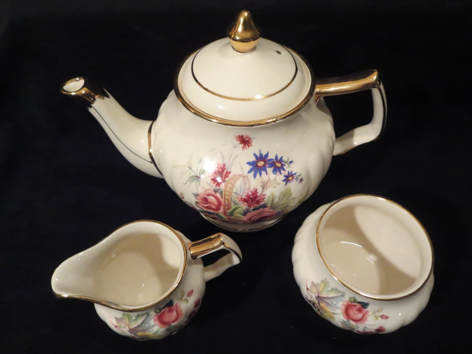 Vintage Sadler tea set / vintage Sadler teapot / by LesCurieux
