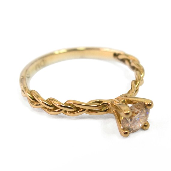 Braided Engagement Ring 18K Yellow Gold and by DoronMeravWeddings