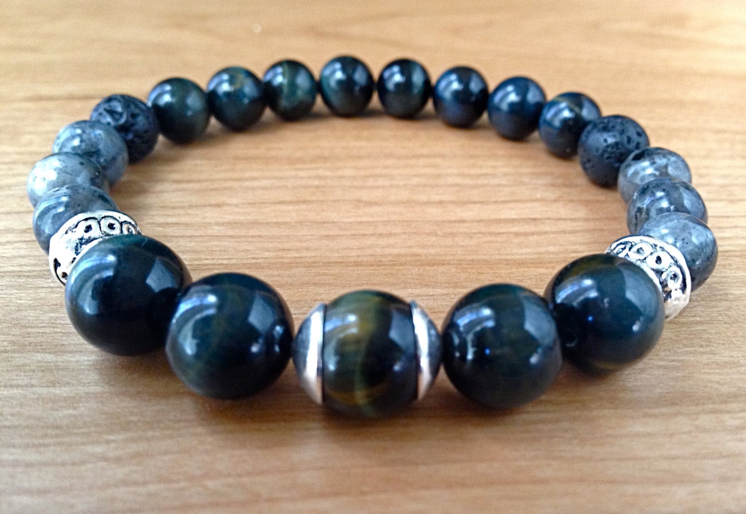 Tigers Eye Men's Bracelet Men's Bracelet by LarisJewelryDesigns