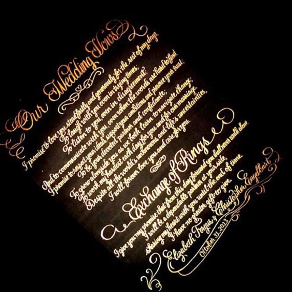 ... - Elegant, flourished, handwritten, wedding gift, anniversary gift