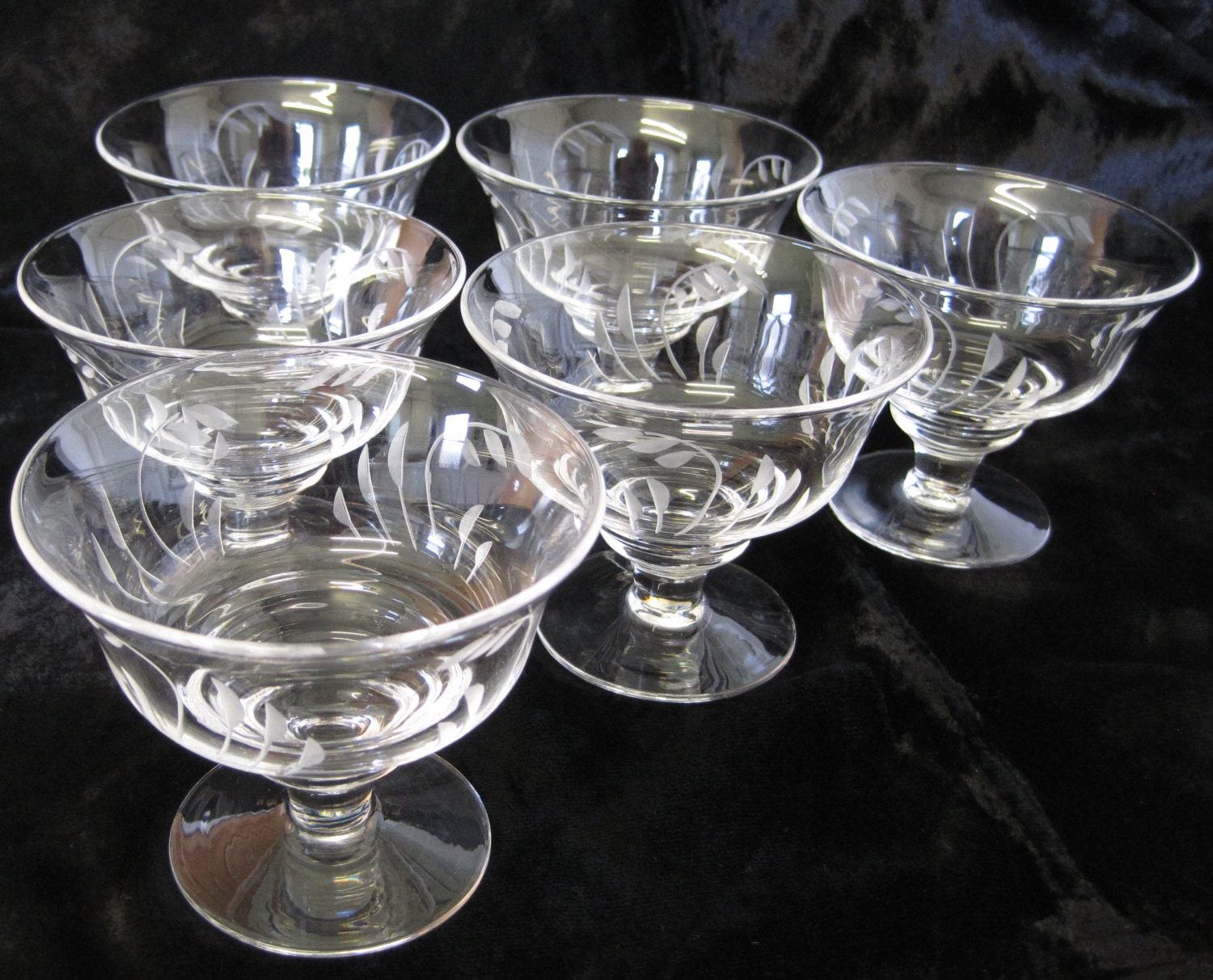 6 Stuart Crystal Sundae Dishes Dessert Glasses Starter