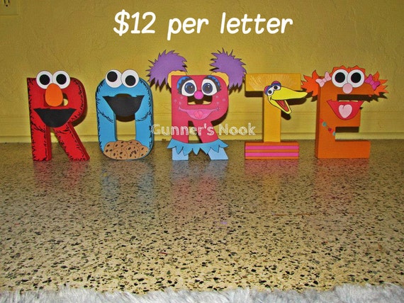 Sesame Street Character Letter Art by GunnersNook on Etsy