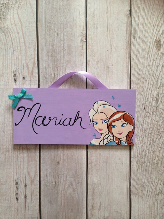 Elsa/Anna Frozen Name Sign by whimsicalimaginings on Etsy