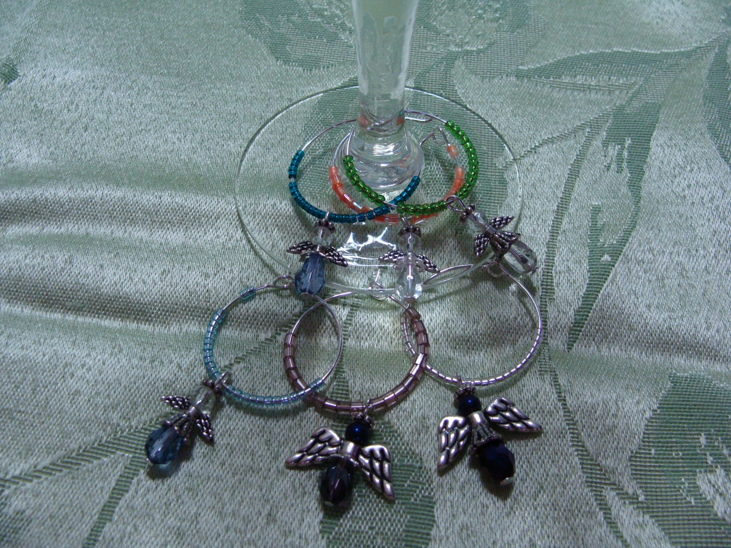 Angel Wine Glass Rings by Nanajanece on Etsy