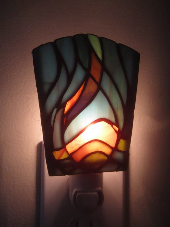 Items similar to Stained glass night light on Etsy